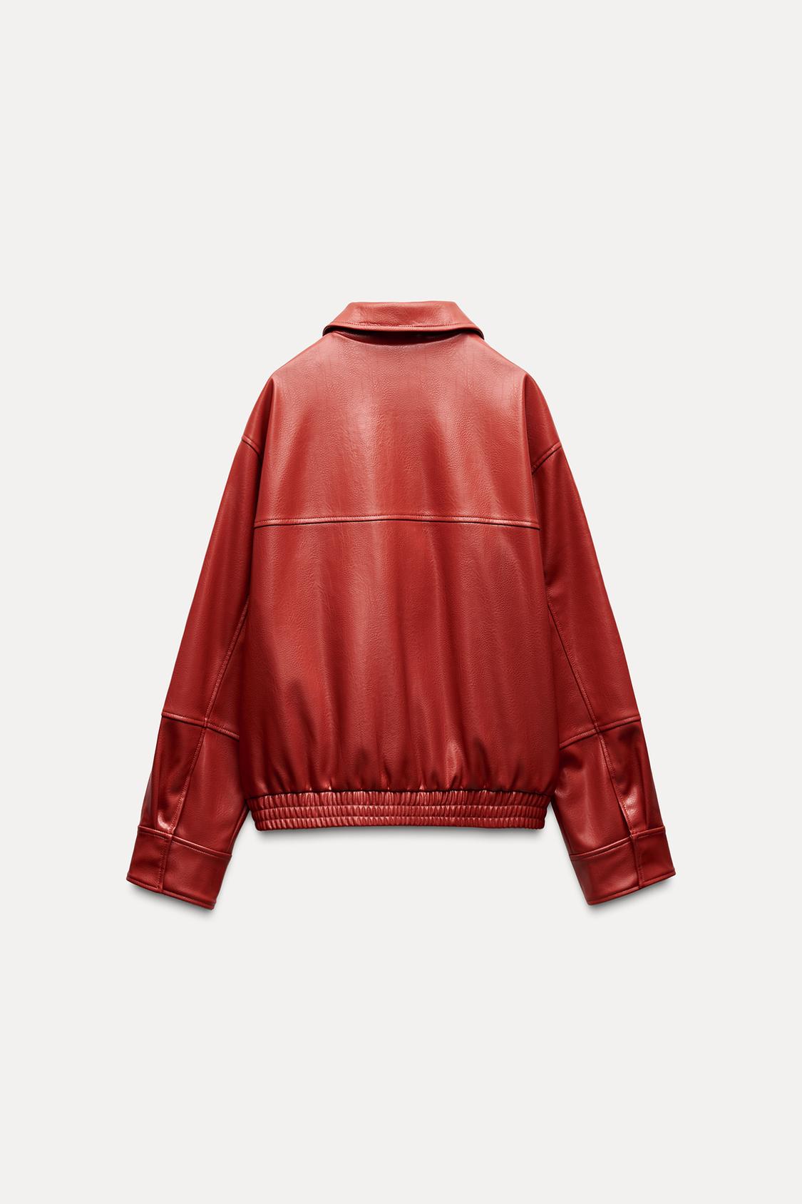 CHAQUETA BOMBER EFECTO PIEL