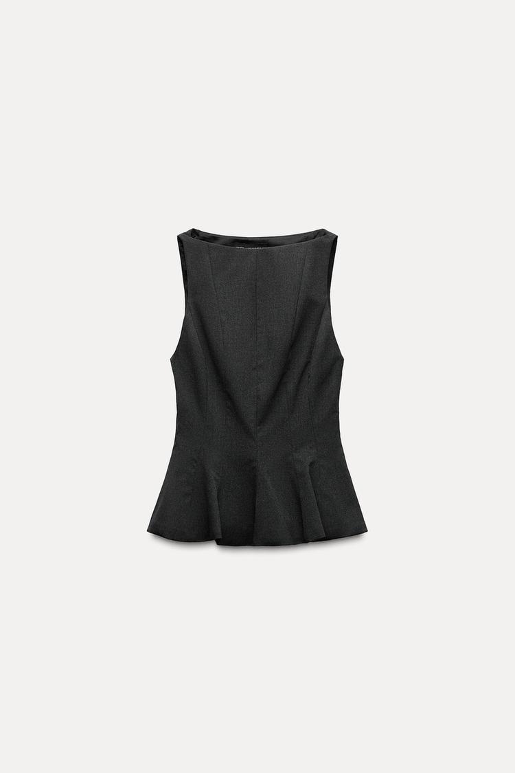 FITTED RUFFLE TOP ZARA