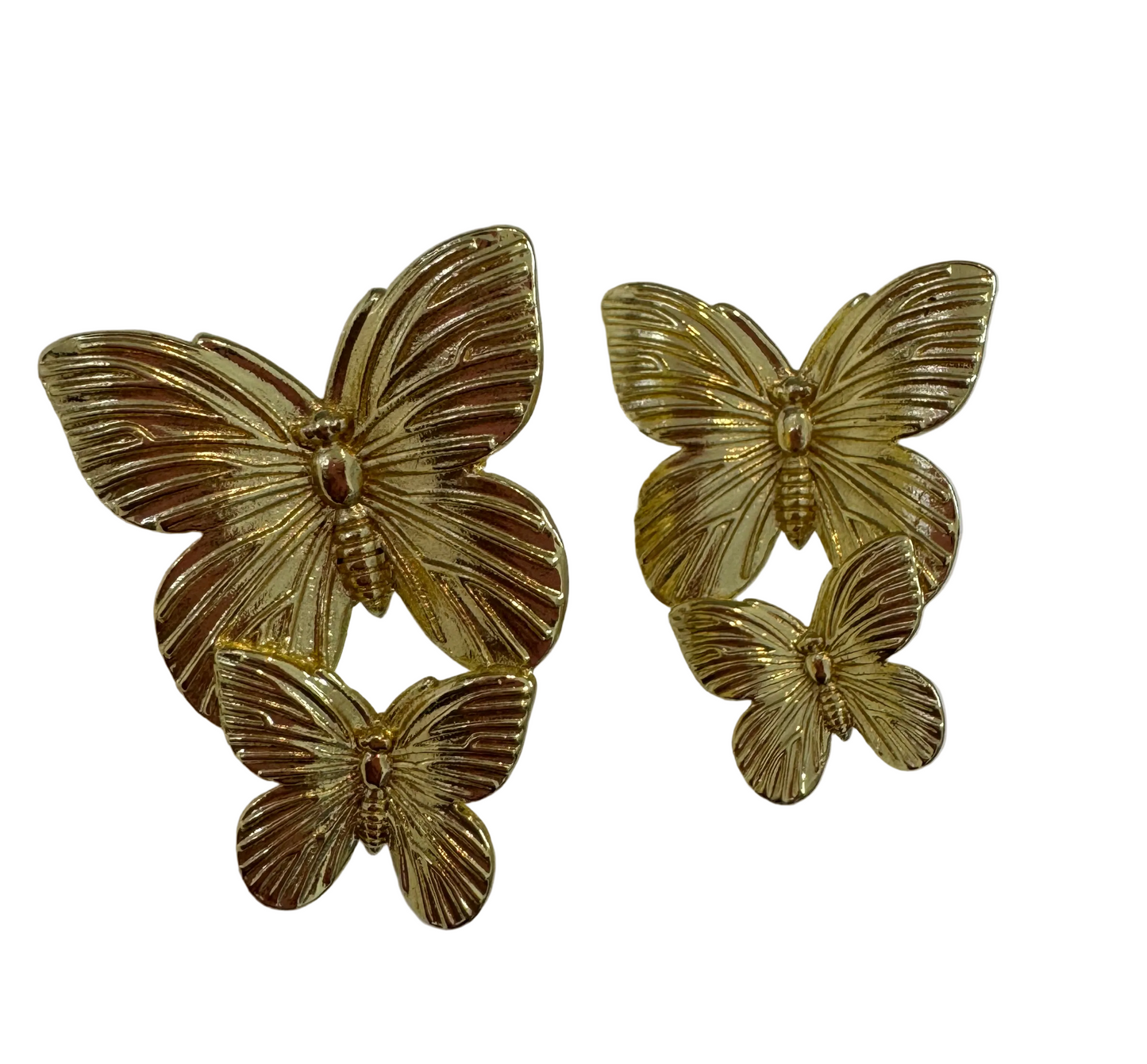Pendiente de mariposa doble