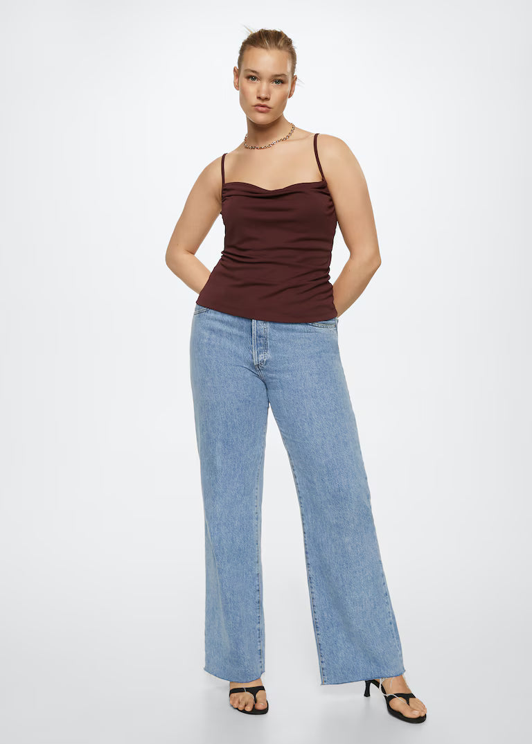 TOP LENCERO DRAPEADO MANGO