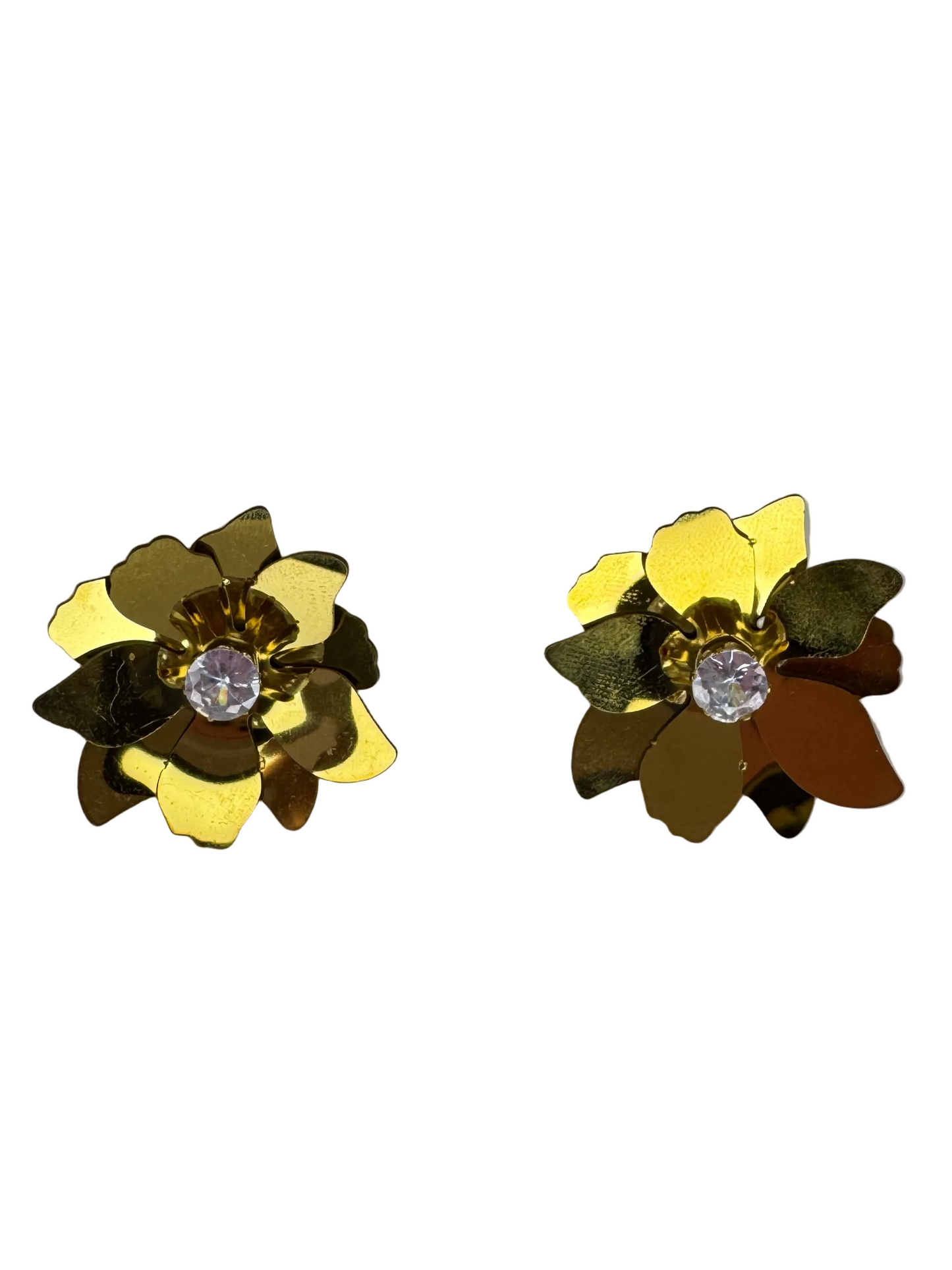 Pendiente diamante con flor