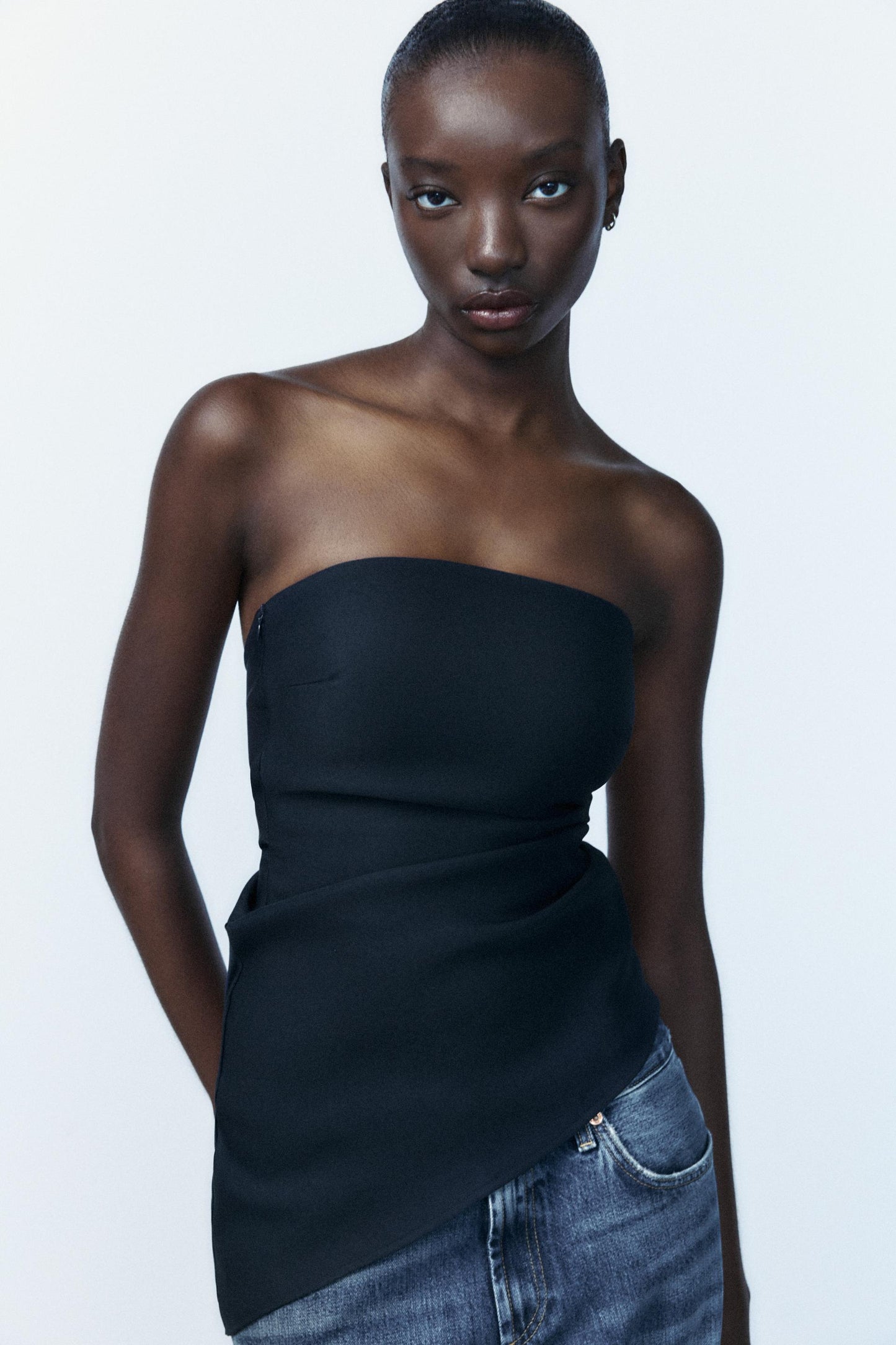TOP PLIEGUES ASIMÉTRICO ZARA