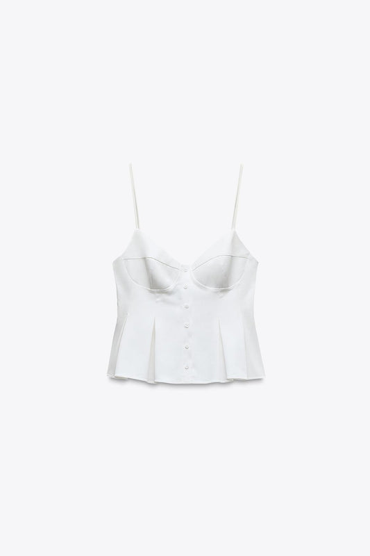 TOP POPELIN PLIEGUES ZARA