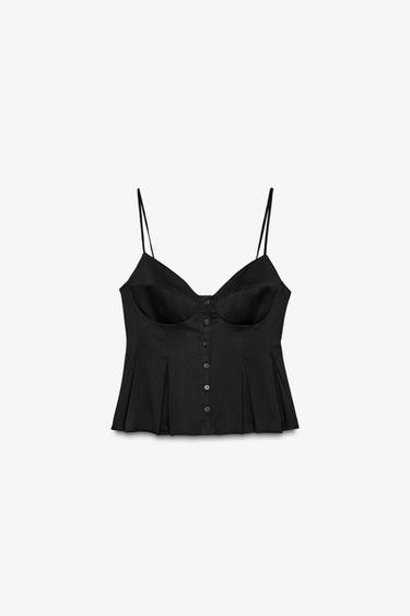 TOP POPELIN PLIEGUES ZARA