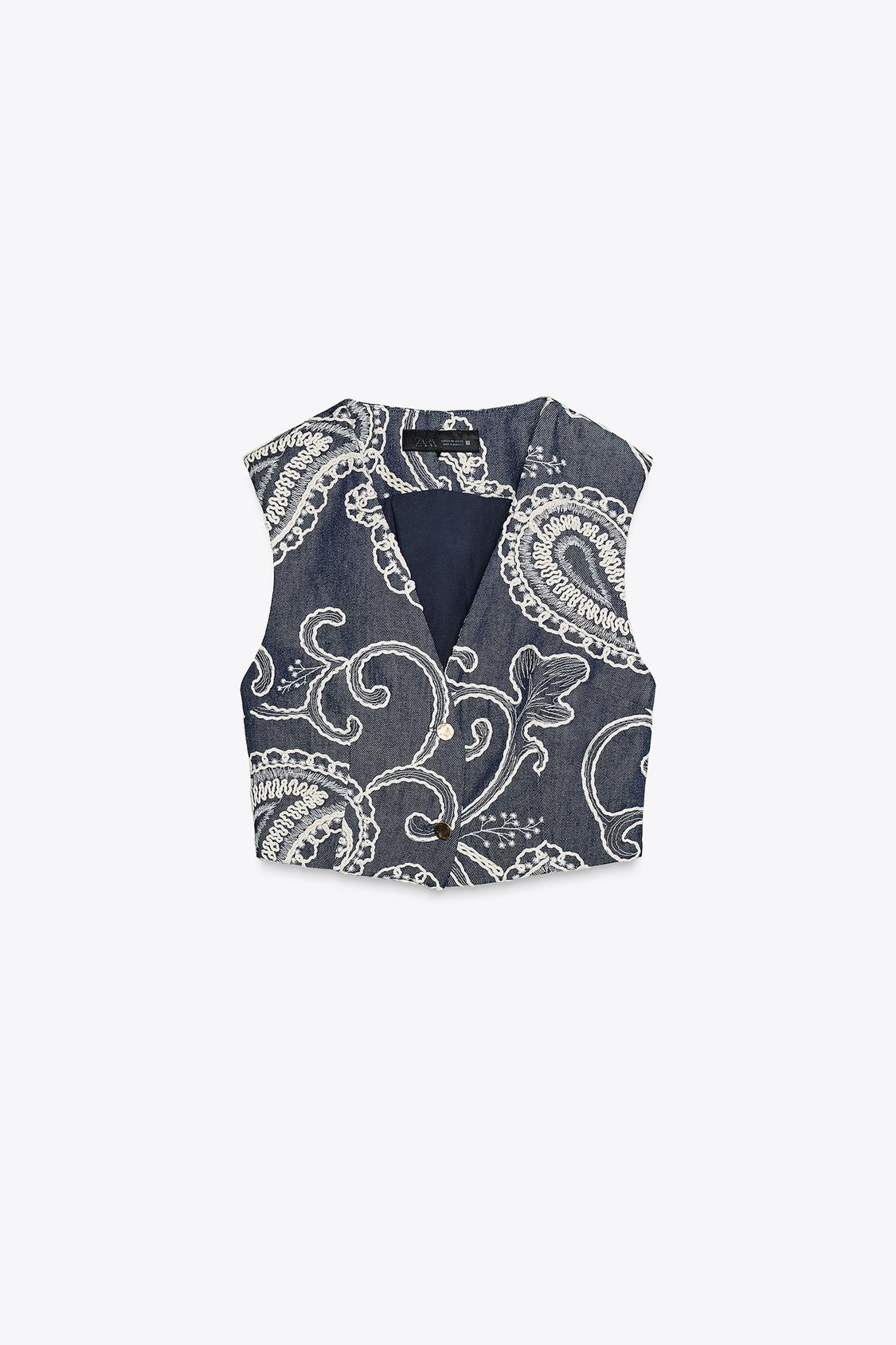 TOP CHALECO CORTO BORDADOS