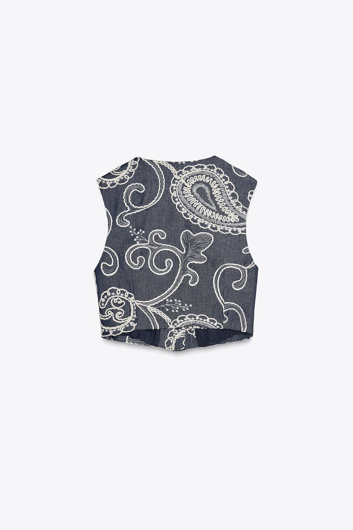 TOP CHALECO CORTO BORDADOS