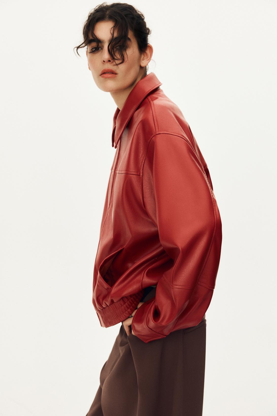 CHAQUETA BOMBER EFECTO PIEL
