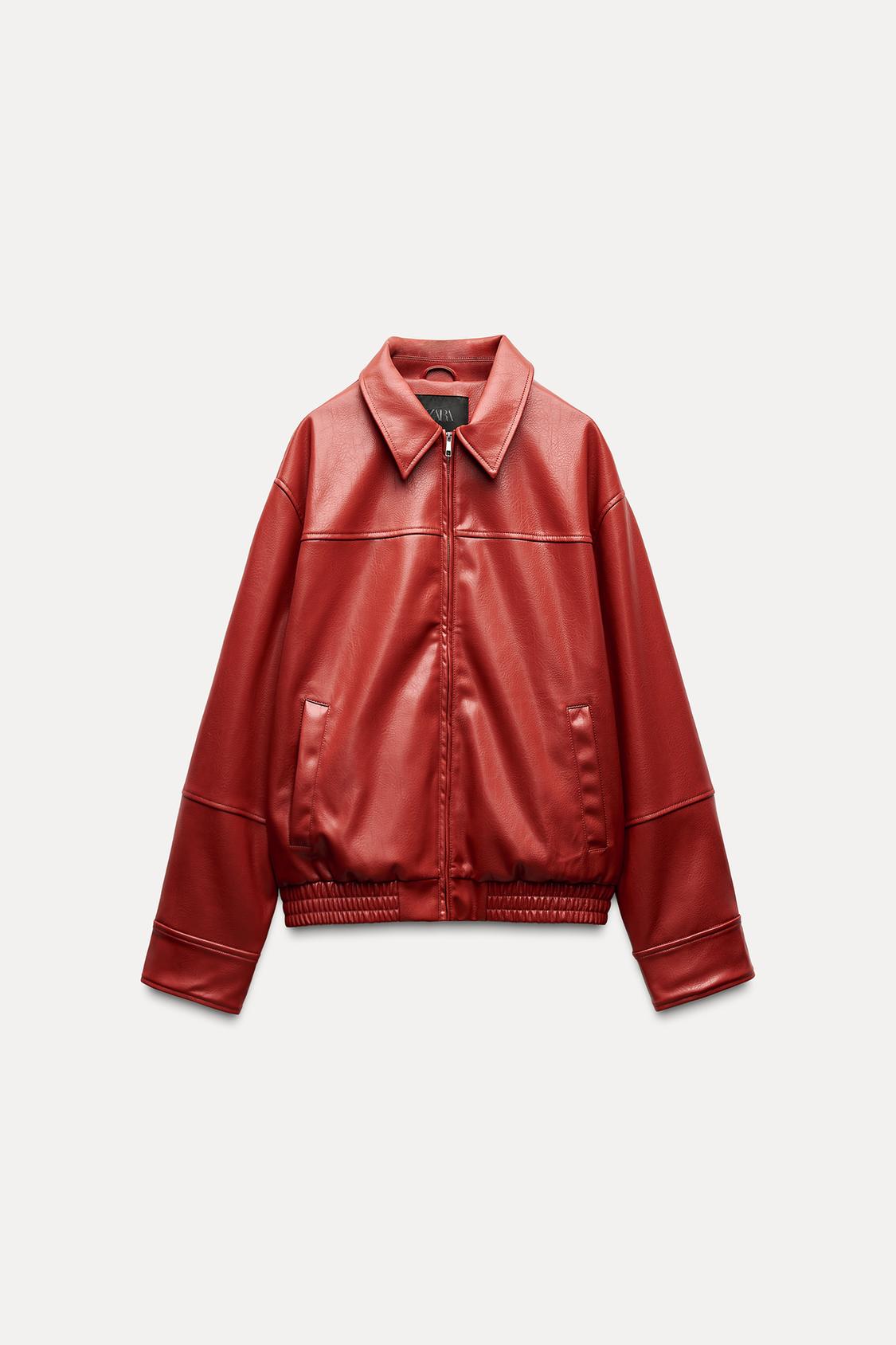 CHAQUETA BOMBER EFECTO PIEL