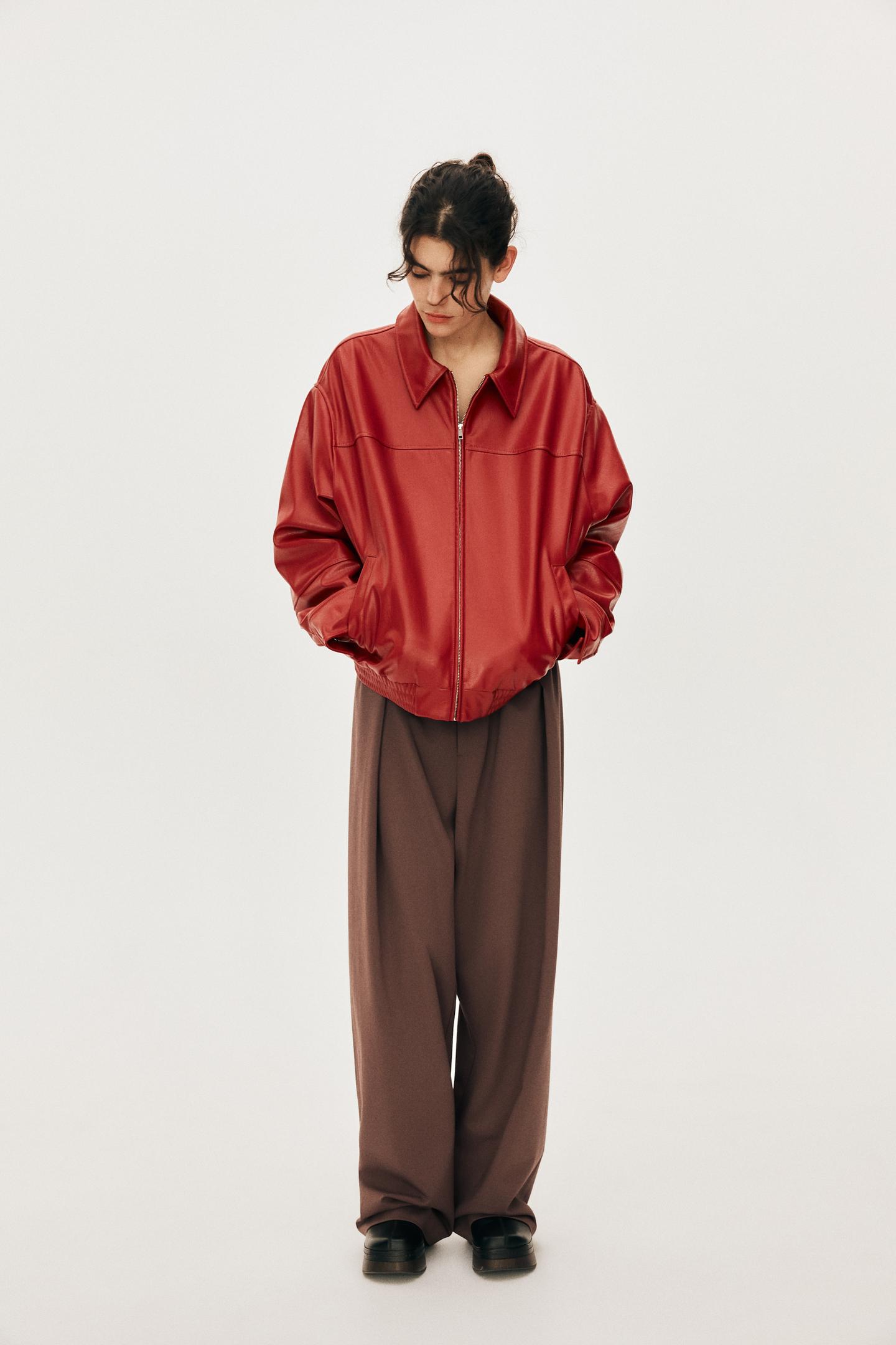 CHAQUETA BOMBER EFECTO PIEL