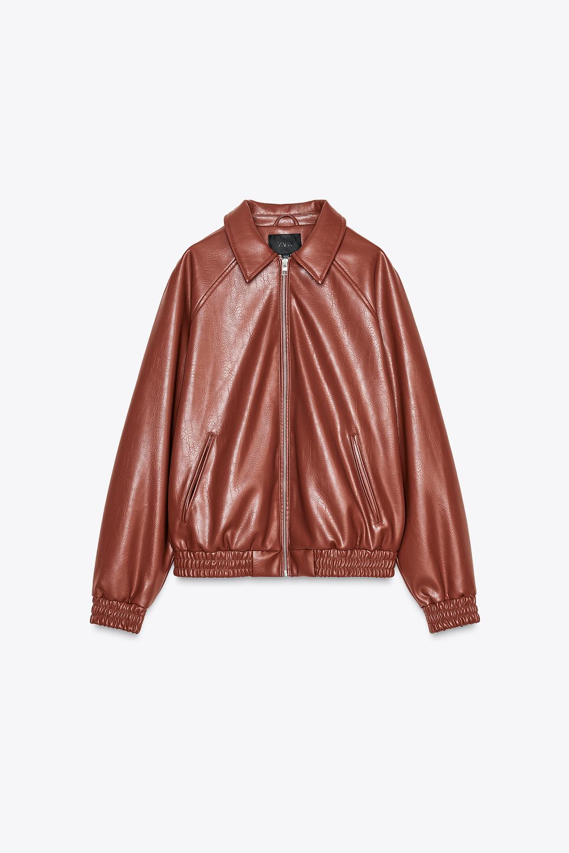 CHAQUETA BOMBER EFECTO PIEL