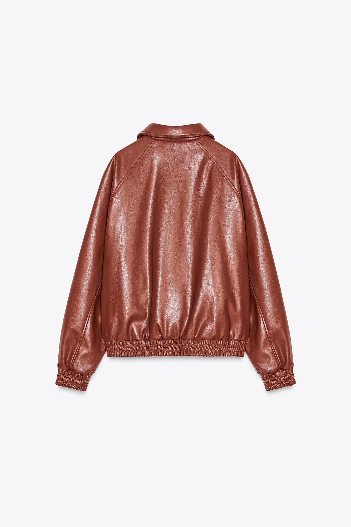 CHAQUETA BOMBER EFECTO PIEL