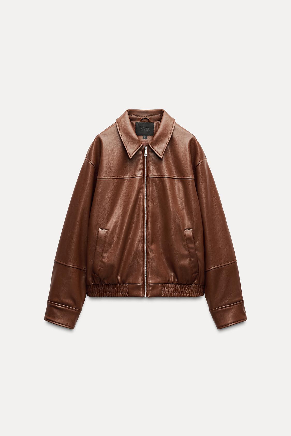 CHAQUETA BOMBER EFECTO PIEL