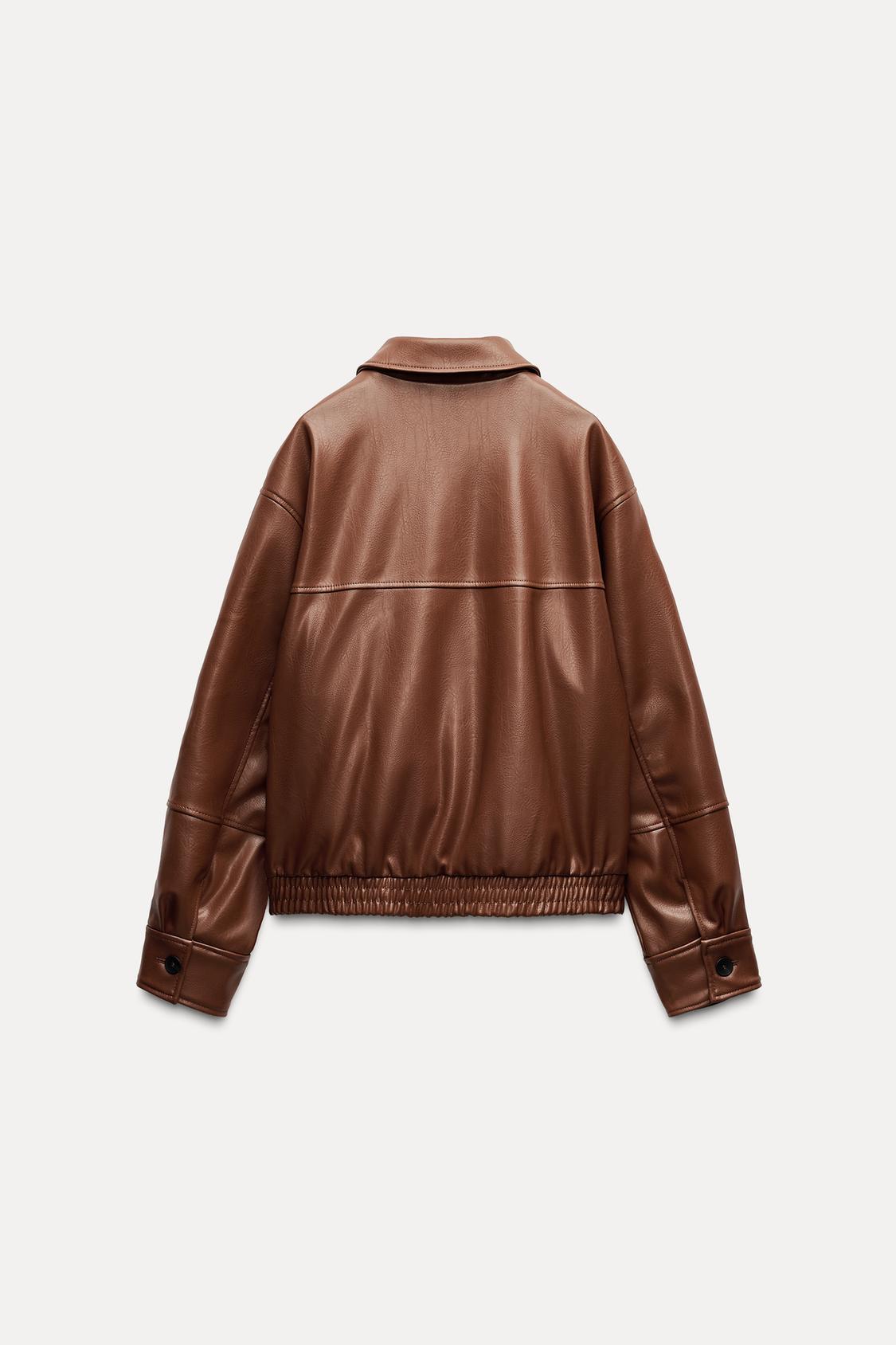 CHAQUETA BOMBER EFECTO PIEL