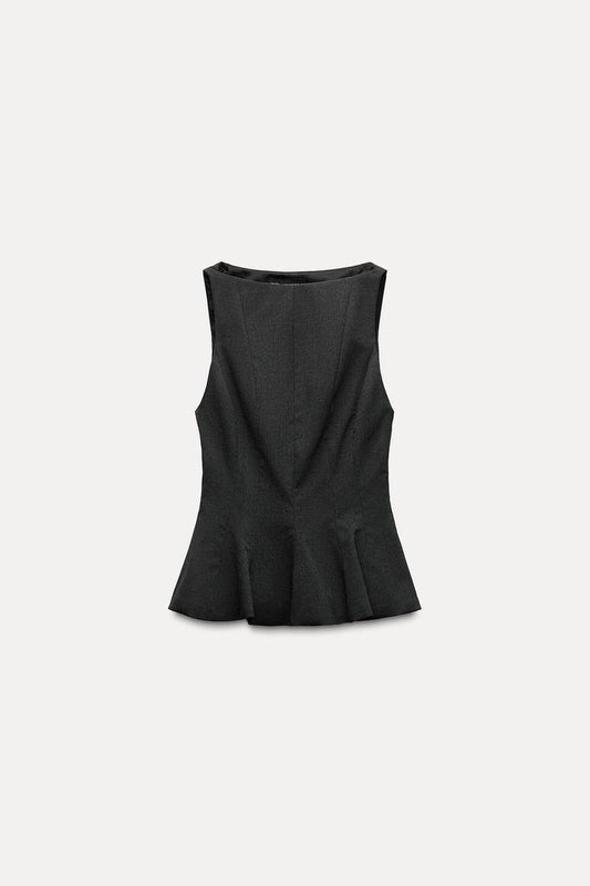 FITTED RUFFLE TOP ZARA