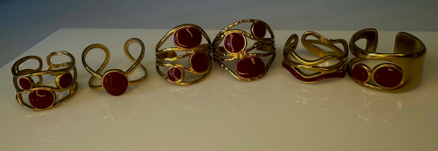 ANILLO ROJO CON DORADO