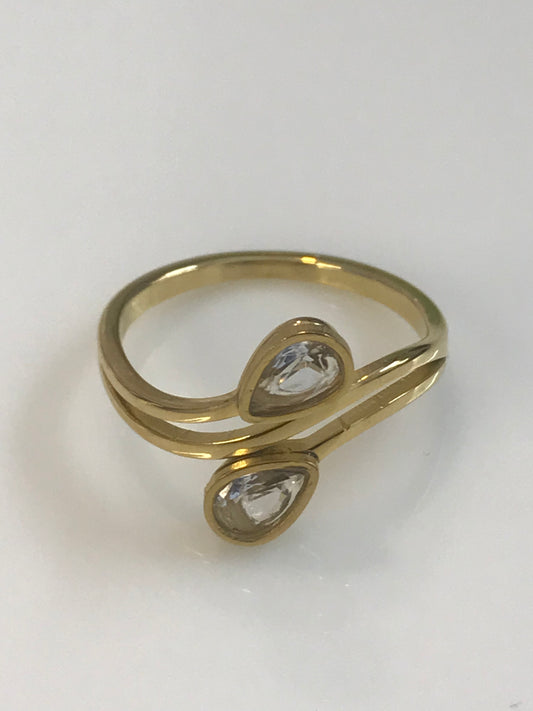 Anillo doble diamante