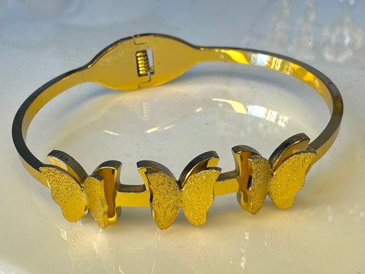BRAZALETE TRIPLE MARIPOSA 3D