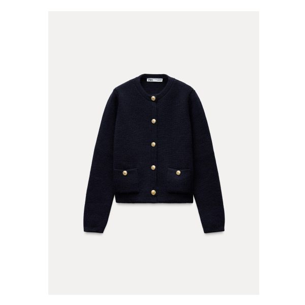 CHAQUETA PUNTO BOTÓN DORADO ZARA