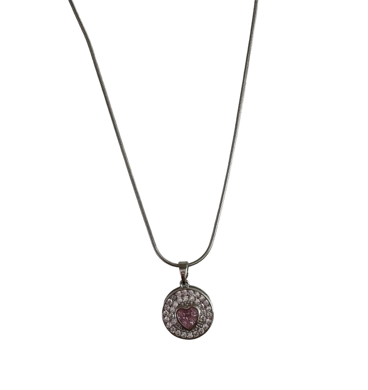 COLLAR CON DIJE DE CORAZÓN ROSADO