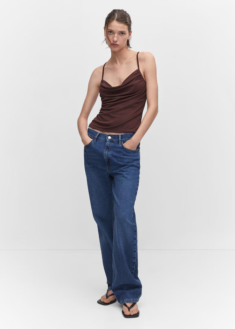 TOP LENCERO DRAPEADO MANGO