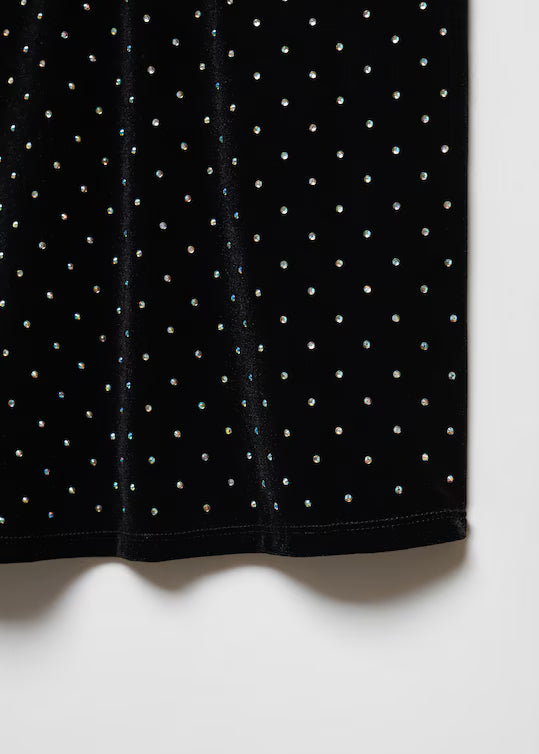 TOP TERCIOPELO STRASS MANGO