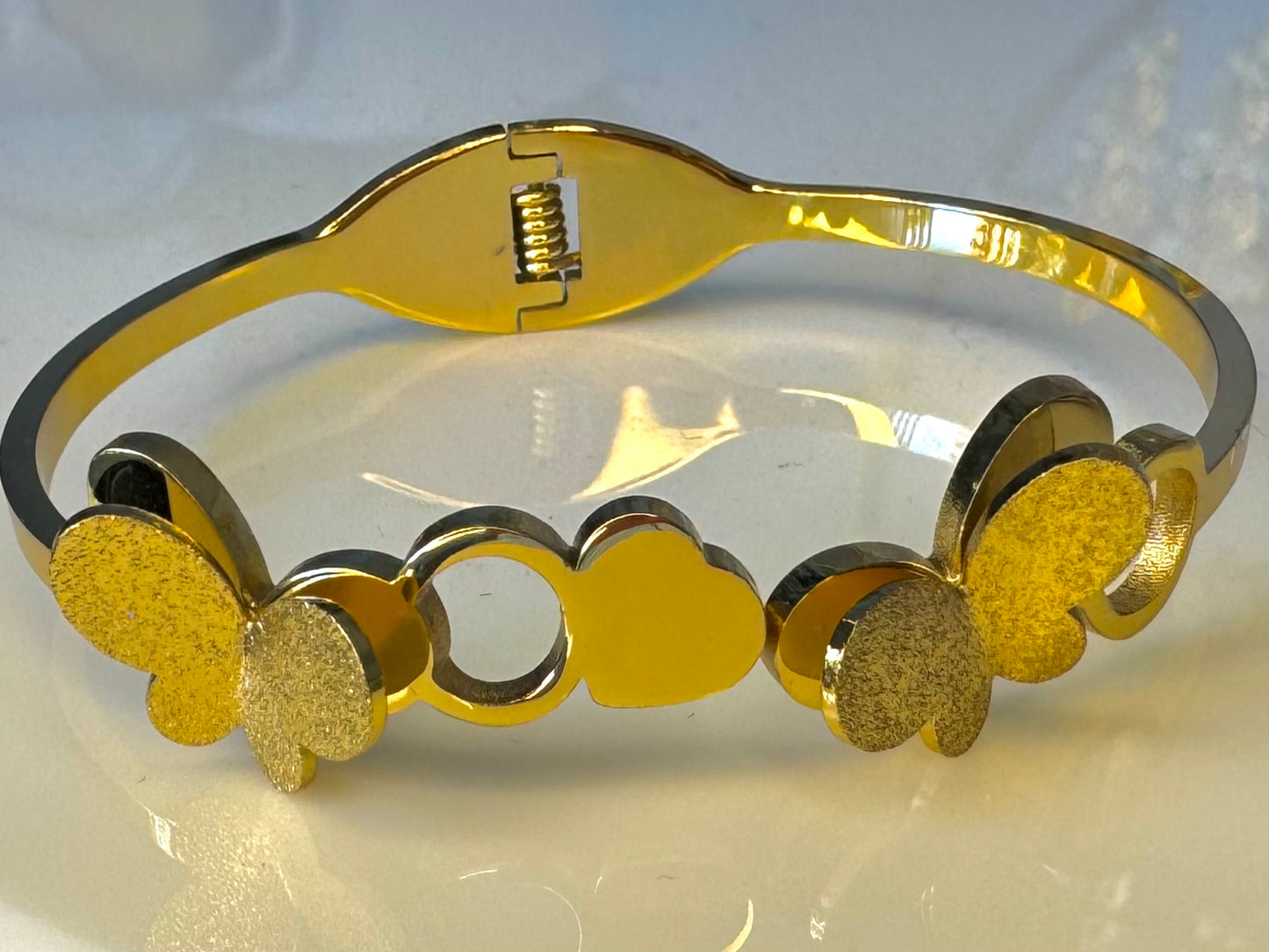 BRAZALETE DOBLE MARIPOSA EN 3D