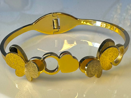 BRAZALETE DOBLE MARIPOSA EN 3D