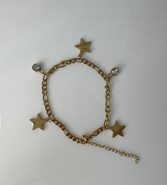 Manilla dijes estrellas con chispas