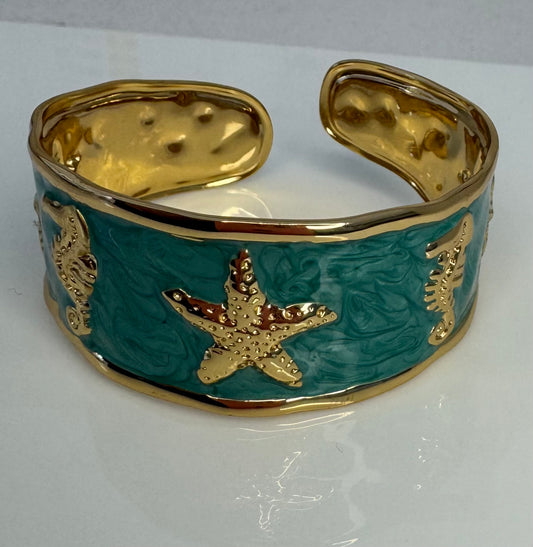 MANILLA DORADA CON VERDE