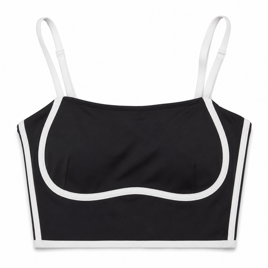 ICON SPORT TOP STRIPPED BLANCO/NEGRO