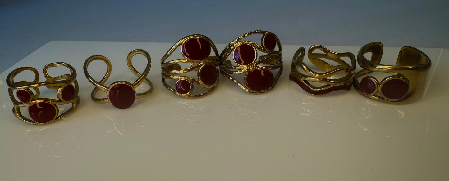 ANILLO ROJO CON DORADO