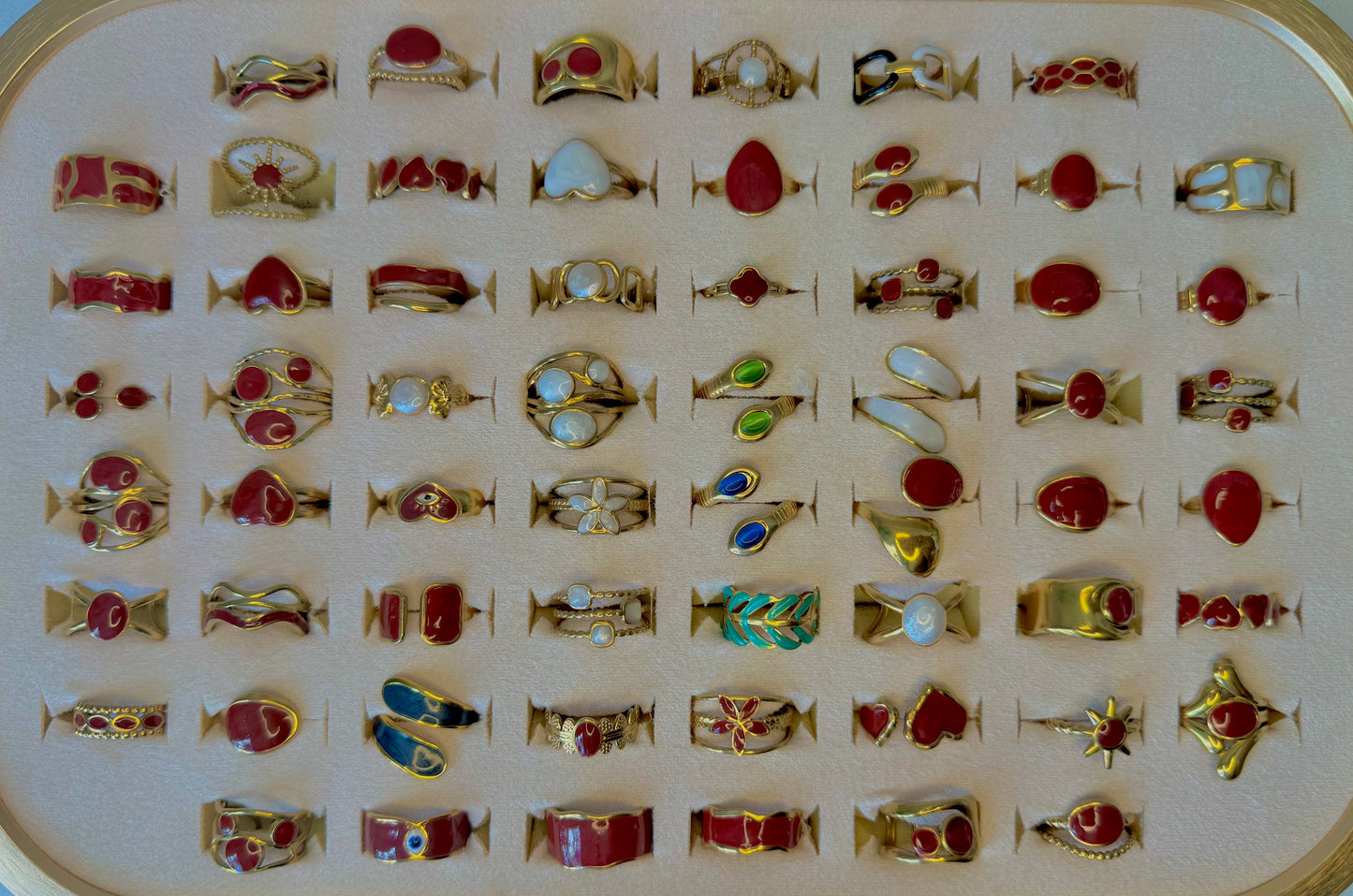 ANILLO ROJO CON DORADO