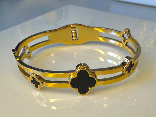 BRAZALETE TRÉBOL NEGRO