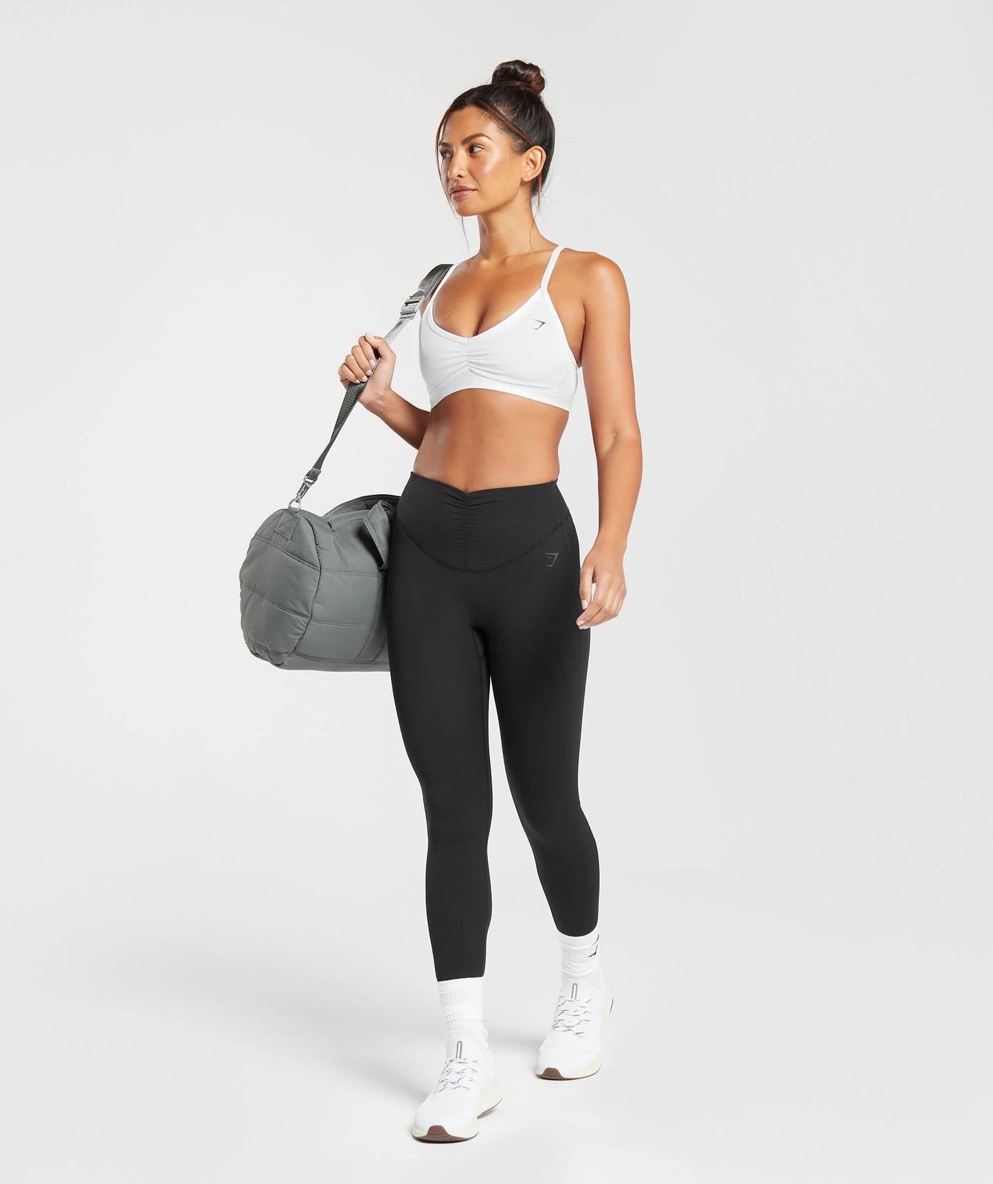 RUCHED STRAPPY SPORTS BRA