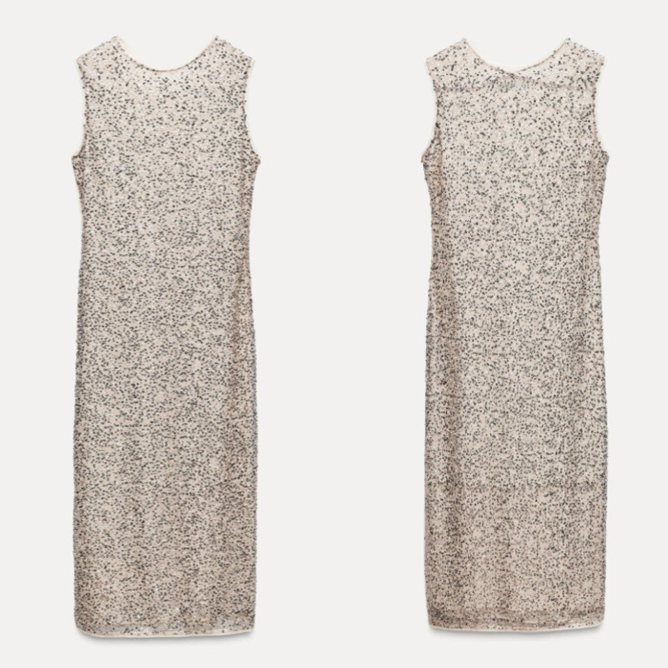 VESTIDO MIDI LENTEJUELAS ZARA