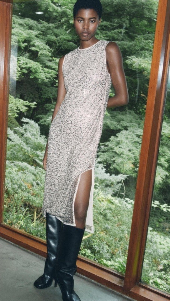 VESTIDO MIDI LENTEJUELAS ZARA